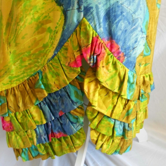 Vintage 60s Boho Hippie Hawaiian Maxi Dress Sz 4 - Picture 3 of 8